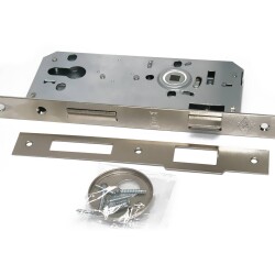 Kale Lock 152R Exterior Door 45Mm Without Barrel Rosette Perforated Nickel - 3