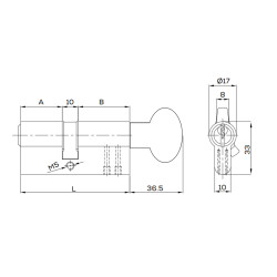 Kale Lock Barel 164Gmc 68Mm 26+10+32 Standard Latch Satin - 2