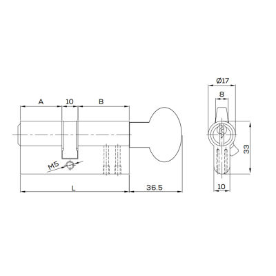 Kale Lock Barel 164Gmc 68Mm 26+10+32 Standard Latch Satin - 2