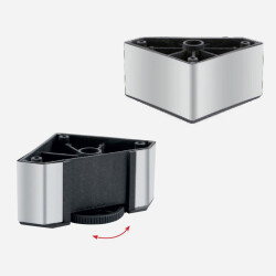 Kapsan Leg Metal+Plastic Diagonal Adjustable 50Mm Chrome - Kapsan