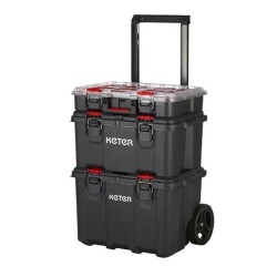 Keter 17210365 Pack N Stack Hart Modular System 3 Katlı Tekerlekli Takım Çantası - Keter Takım Çantaları
