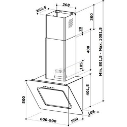 Kügerr D8 90cm Beyaz Duvar Tipi Davlumbaz - 3