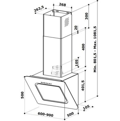 Kügerr D8 90cm Beyaz Duvar Tipi Davlumbaz - 3