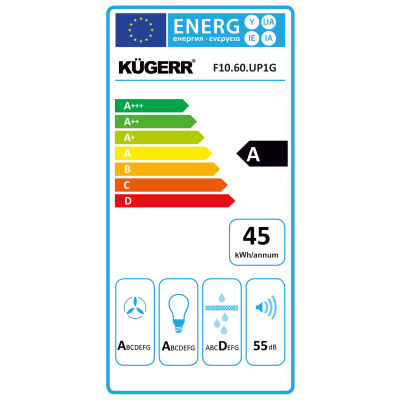 Kügerr F10S - 60 cm İnox Duvar Tipi Davlumbaz - 4