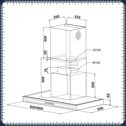 Kügerr F10S 60 cm Stainless Steel Wall Mount Range Hood - 3