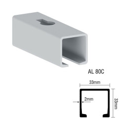 Mepa Al 80C Aluminum Glass Door Sliding System Rail 3 Meters - Mepa