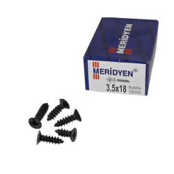 Meridyen Sunta Vidası 3.5X18 Siyah (1000 Adet) - Meridyen