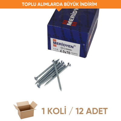Meridyen Sunta Vidası 4.0x70 (Paket 200 Ad.) (1 Koli 12 Adet) - 1