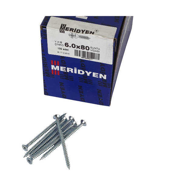 Meridyen Sunta Vidası 6.0x80 (100 Adet)