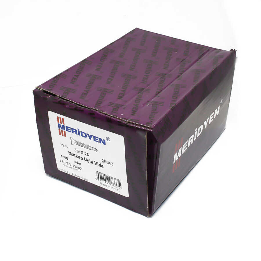 Meridyen Y.H.B.Matkap Uçlu Vida 3.9x25 (1000 Adet)