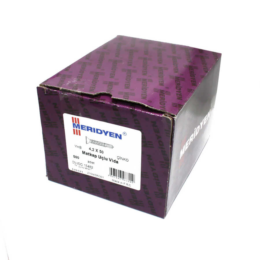 Meridyen Y.H.B.Matkap Uçlu Vida 4.2x50 (500 Adet)