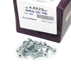 Meridyen Y.H.B.Matkap Uçlu Vida 4.8x22 (500 Adet) - 2