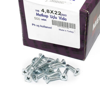 Meridyen Y.H.B.Matkap Uçlu Vida 4.8x22 (500 Adet) - 2