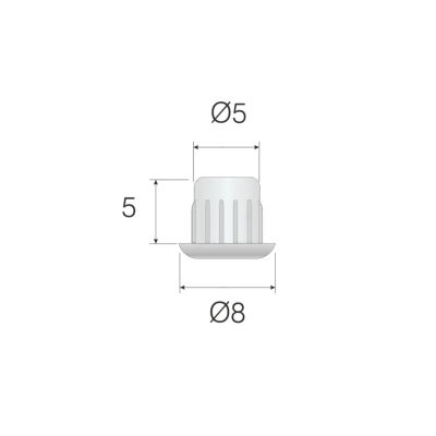 Mesan 5mm Plastic Screw Cover Cap Cream - 1