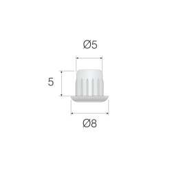 Mesan 5mm Plastic Screw Cover Cap Cream - Mesan