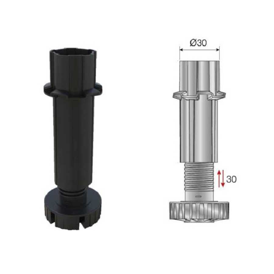 Mesan Baza Ayağı Hector 15cm 5 Kirişli Siyah