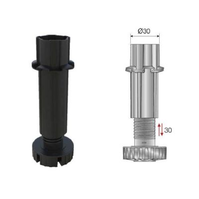 Mesan Hector Bed Base Leg 15 cm Height 5-Beam Black - 1