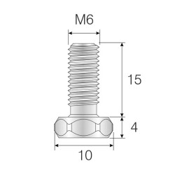 Mesan Hex Head Pingo Furniture Connecting Bolt White M6x15mm - 1