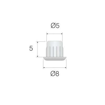 Mesan Plastic Screw Cover Cap 5mm Brown - 1