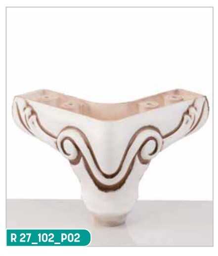 Mesir Plastik Ayak Sultan 10 cm Oymalı Beyaz