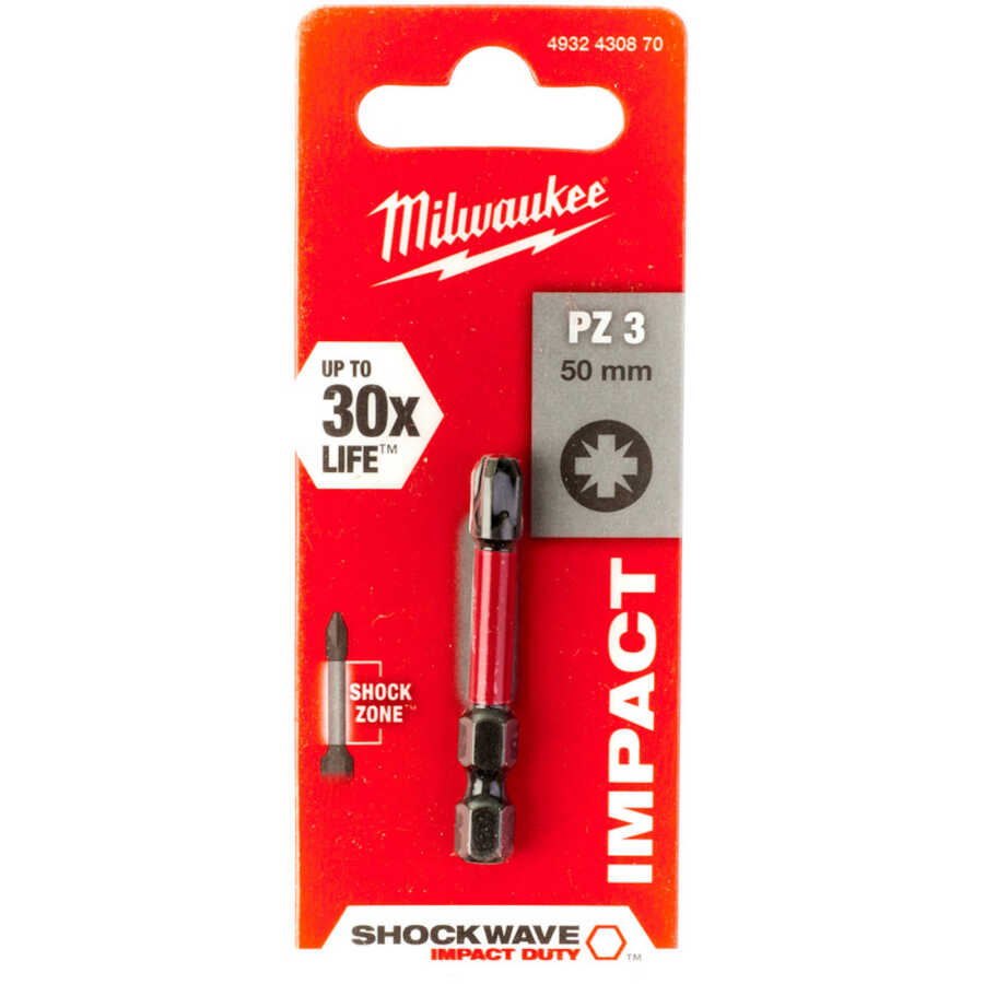 Milwaukee Bits Uç PZ3 50mm 1li Paket Shockwave