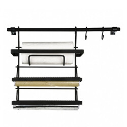 Modern Wall-Mounted 3-in-1 Kitchen Roll Dispenser Matte Black - Çağdaş