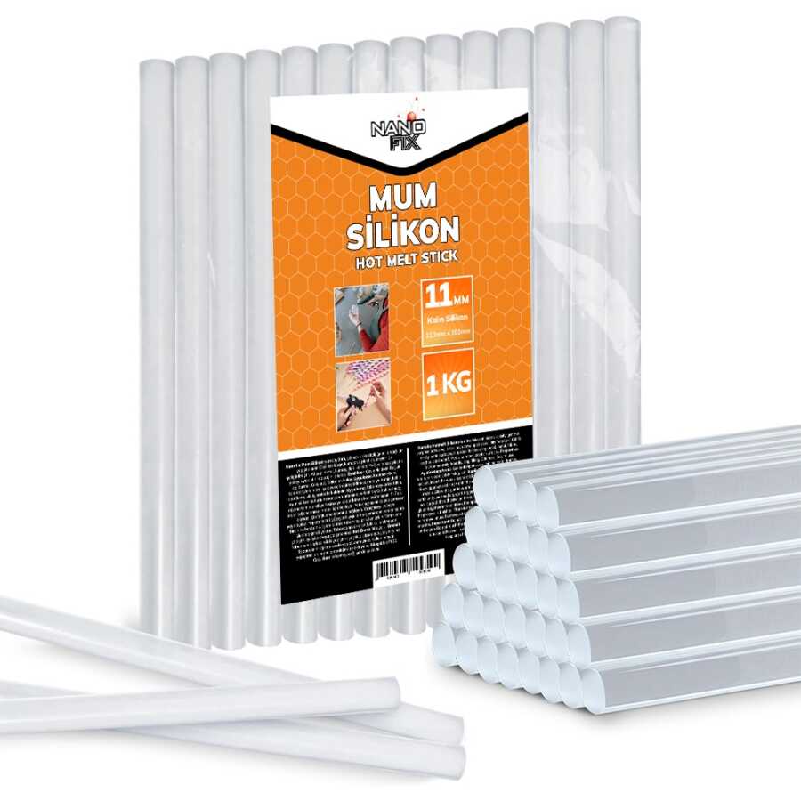 Nanofix Mum Silikon Çubuk Kalın 11.3x300mm (1kg) Şeffaf  