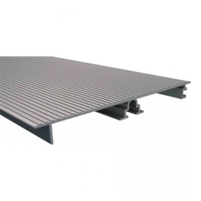 Nisal Aluminum Striped Plinth Profile 10 cm 3 Meters Matte Anodized - 1