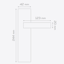 Nobel Armoni Series WC Door Handle Satin Albrifin Finish - 2