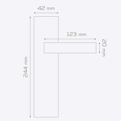 Nobel Armoni Series WC Door Handle Satin Albrifin Finish - 2