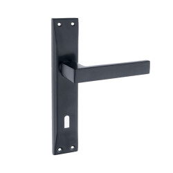 Nobel Avanti Interior Door Handle on Plate Room Type Matte Black - 1