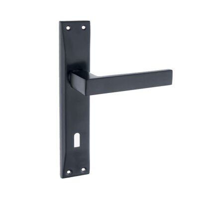 Nobel Avanti Interior Door Handle on Plate Room Type Matte Black - 1