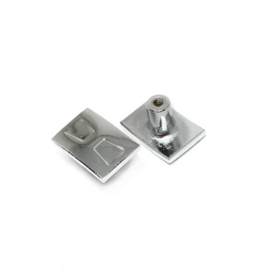 Nobel Button Handle Square Chrome - 2