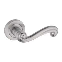 Nobel Derya Satin Rosette Room Door Handle Set - Nobel