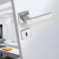 Nobel Door Handle, Bingol Model, Zinc Alloy+Aluminium, for Room, Chrome - 2