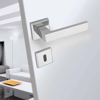 Nobel Door Handle, Bingol Model, Zinc Alloy+Aluminium, for Room, Chrome - 2