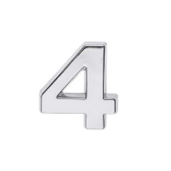 Nobel Number Plaque No 4 Zamak Chrome Plated 5x2.5 cm - 1