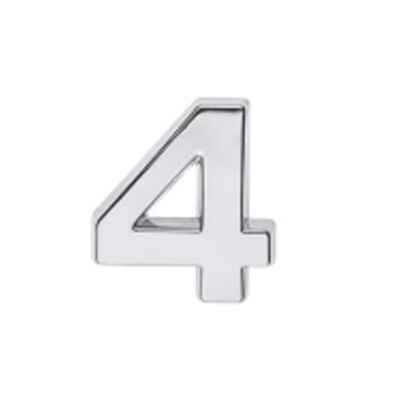 Nobel Number Plaque No 4 Zamak Chrome Plated 5x2.5 cm - 1