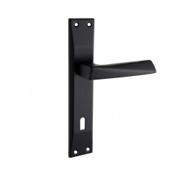 Nobel Penta Aluminum Lever Door Handle on Plate for Yale Lock Matte Black - Nobel