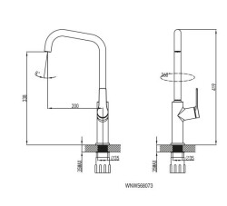 Nsk Nobia Chrome Kitchen Sink Faucet - 2