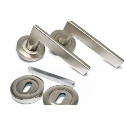 &Ouml;zen Door Handle Luna Room Aluminium Rosette Satin - 2