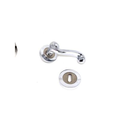 Özen Door Handle Rose Zamak Chrome Satin Rosette Room - 1