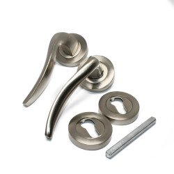 &Ouml;zen Door Handle Trim Model Aluminium Rosette Satin - Özen