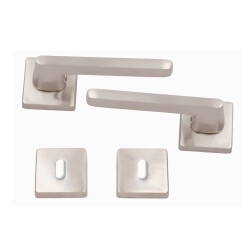 &Ouml;zen Door Handle Zen D Room Square Rosette Zamak Satin - 1