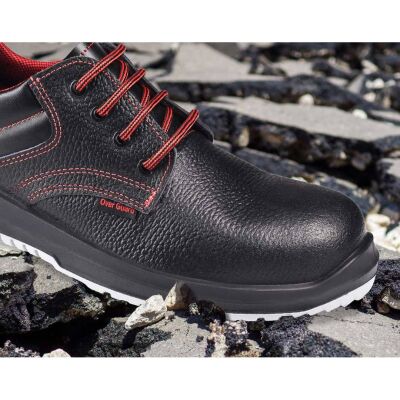 Over-Guard Steel Toe Leather Work Shoes 41 Black - 6