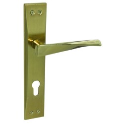 Ozen Door Handle Gıza Room Aluminium Nickel Satin Mirror Yellow 90Mm - Özen