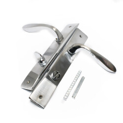 Ozen Door Handle Lugo Zinc Alloy Chrome Satin Wc Mirrored 90Mm - 1