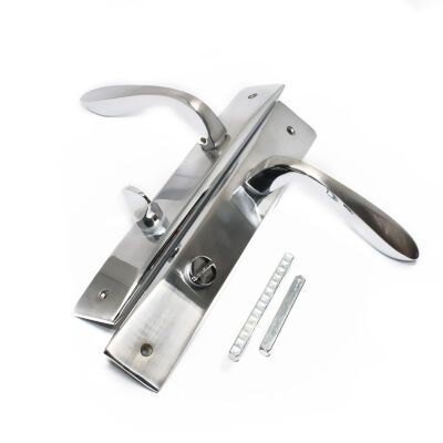 Ozen Door Handle Lugo Zinc Alloy Chrome Satin Wc Mirrored 90Mm - 1