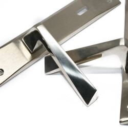 Ozen Door Handle Pyramid Room Aluminium Nickel Satin Yellow 90Mm - 2