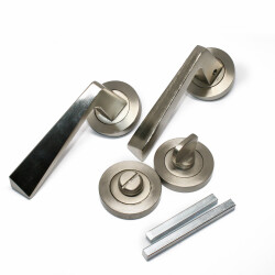 Ozen Door Handle Pyramid WC Type Aluminium Rosette Satin - 2